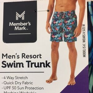 Member’s Mark Tropical Resort Swim Trunk UPF 50 Sun Protection Size XXL NWT